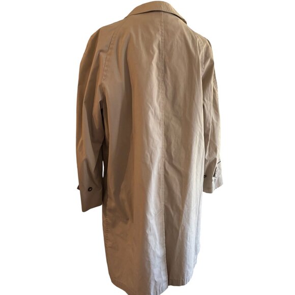 Gleneagles women's Vintage classic long tan trench coat hidden buttons sz 14P - Picture 6 of 14